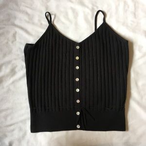 Nicole Black Cropped Tank, Size Medium